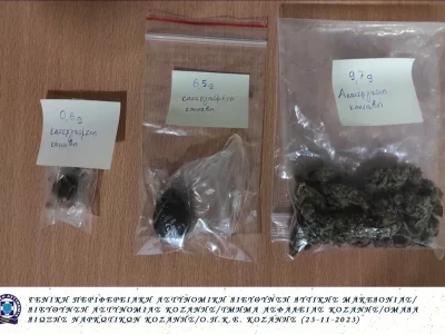 Συνελήφθη 20χρονος ημεδαπός στην Κοζάνη για κατοχή ναρκωτικών ουσιών
