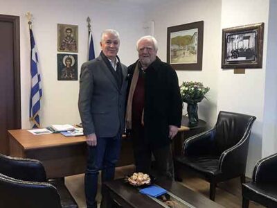 Ο πρώην Δήμαρχος Στέφανος Γιαγκούλης στο Δημαρχείο Αμυνταίου