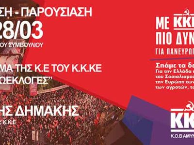Εκδήλωση - Παρουσίαση "Το Κάλεσμα της Κ.Ε του ΚΚΕ για τις Ευρωεκλογές" στο Αμύνταιο