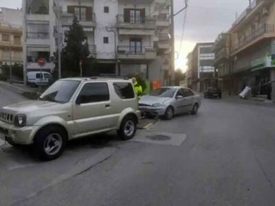 Τροχαίο ατύχημα στην οδό Γκέρτσου στην Κοζάνη – Ασθενοφόρο στο σημείο