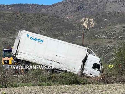 Τροχαίο με νταλίκα κοντά στη Φωτεινή Καστοριάς