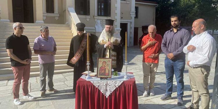 Αγιασμός έναρξης εργασιών ανακαίνισης, συντήρησης αποκατάστασης και εξοπλισμού του Διοικητικού Κέντρου της Ιεράς Μητροπόλεως