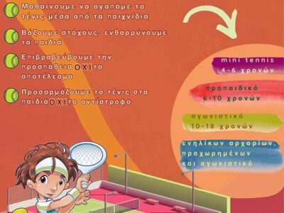 Έναρξη εγγραφών και μαθημάτων από την ομάδα τένις της Λέσχης Πολιτισμού Φλώρινας