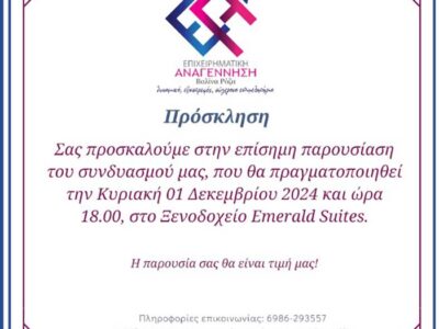 Παρουσίαση του συνδυασμού Επιχειρηματική Αναγέννηση
