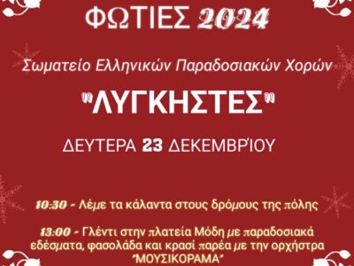 Σωματείο Ελληνικών Παραδοσιακών Χορών «ΛΥΓΚΗΣΤΕΣ» τραγουδάμε τα κάλαντα στις γειτονιές της Φλώρινας