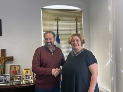 Εθιμοτυπική Επίσκεψη της Βαλίνας Ρόζα, Προέδρου Επιμελητηρίου Φλώρινας, στον Δήμαρχο Φλώρινας