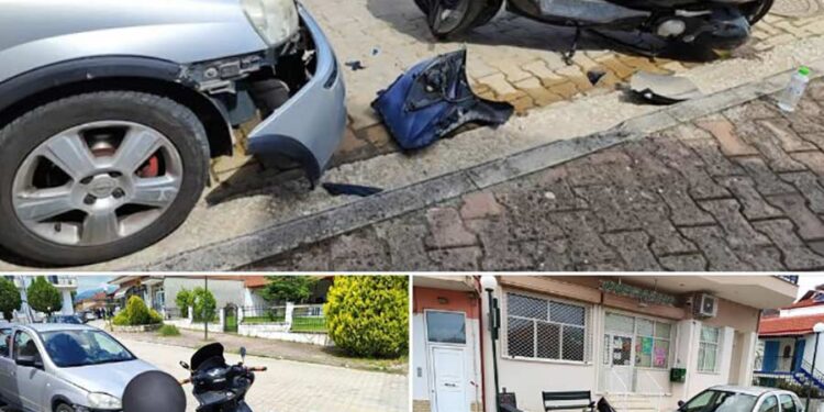 Τροχαίο ατύχημα σημειώθηκε στην κεντρική πλατεία της Ολυμπιάδας Πτολεμαΐδας
