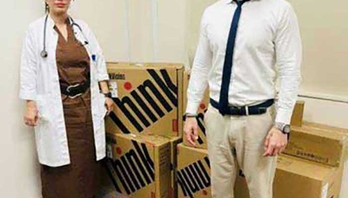 Ευχαριστήριο για τη δωρεά υπερσύγχρονου μηχανογραφικού εξοπλισμού στο Νεφρολογικό Τμήμα