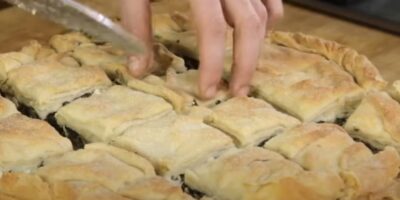Παραδοσιακή στριφτή σπανακοτυρόπιτα με φέτα