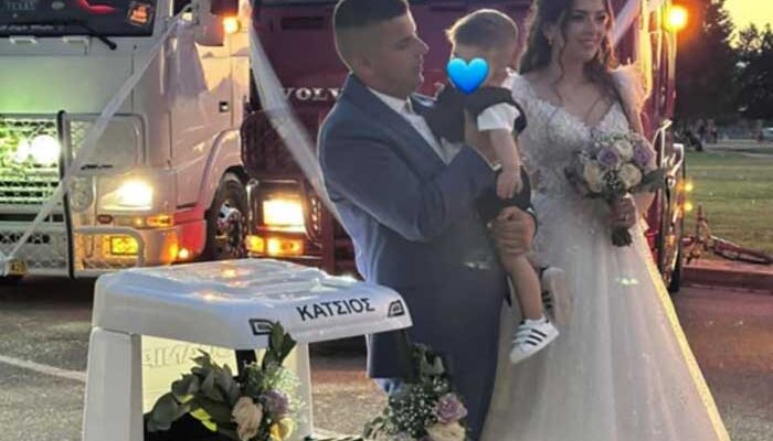 Γάμος με φορτηγά στον ιερό ναό Αγίου Γεωργίου Αναρράχης