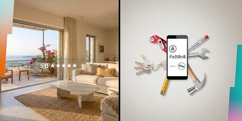 FixItBnB: Νέα υπηρεσία τεχνικής υποστήριξης για καταλύματα βραχυχρόνιας μίσθωσης από τη ΔΕΗ