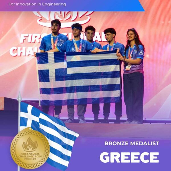 Χάλκινο μετάλλιο Μηχανικής Καινοτομίας και 4η θέση παγκοσμίως στους αγώνες συμμαχιών στο Robot Game για την Εθνική Ομάδα Ρομποτικής